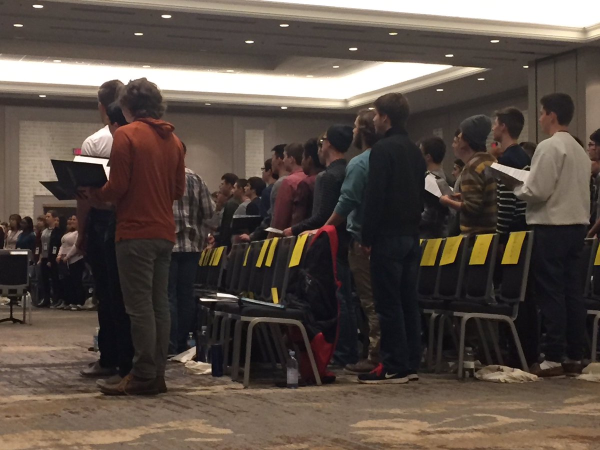 EAchorus's tweet photo. Michael Wilkinson rehearsing with the famous Eric Witacre at the ACDA convention in MN--singing "Sleep" https://t.co/FghuxiwBUR