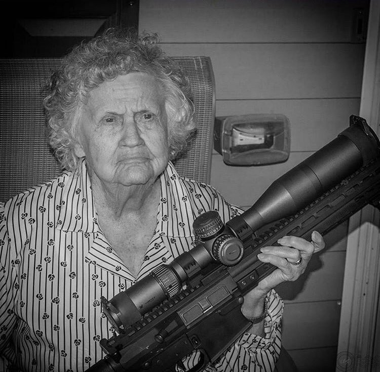 Granny + Guns = ___________ 

#ThursdayThoughts 😂