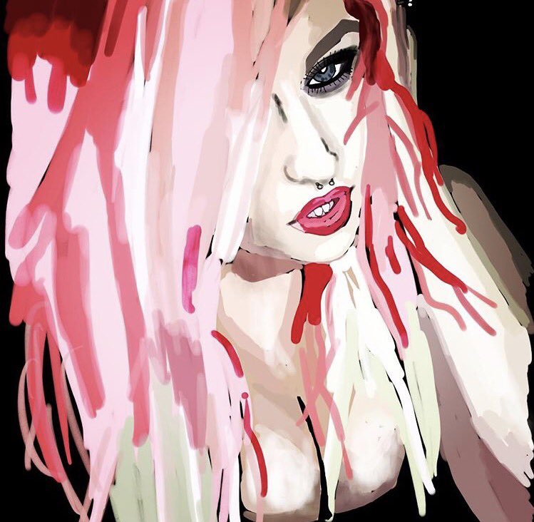 My latest pic of the lovely <a href="/KristiKreme__/">Kristi Kreme.</a>  more images on my insta #pissedartist #followme #follo4follo #ipadproart #followher #trending