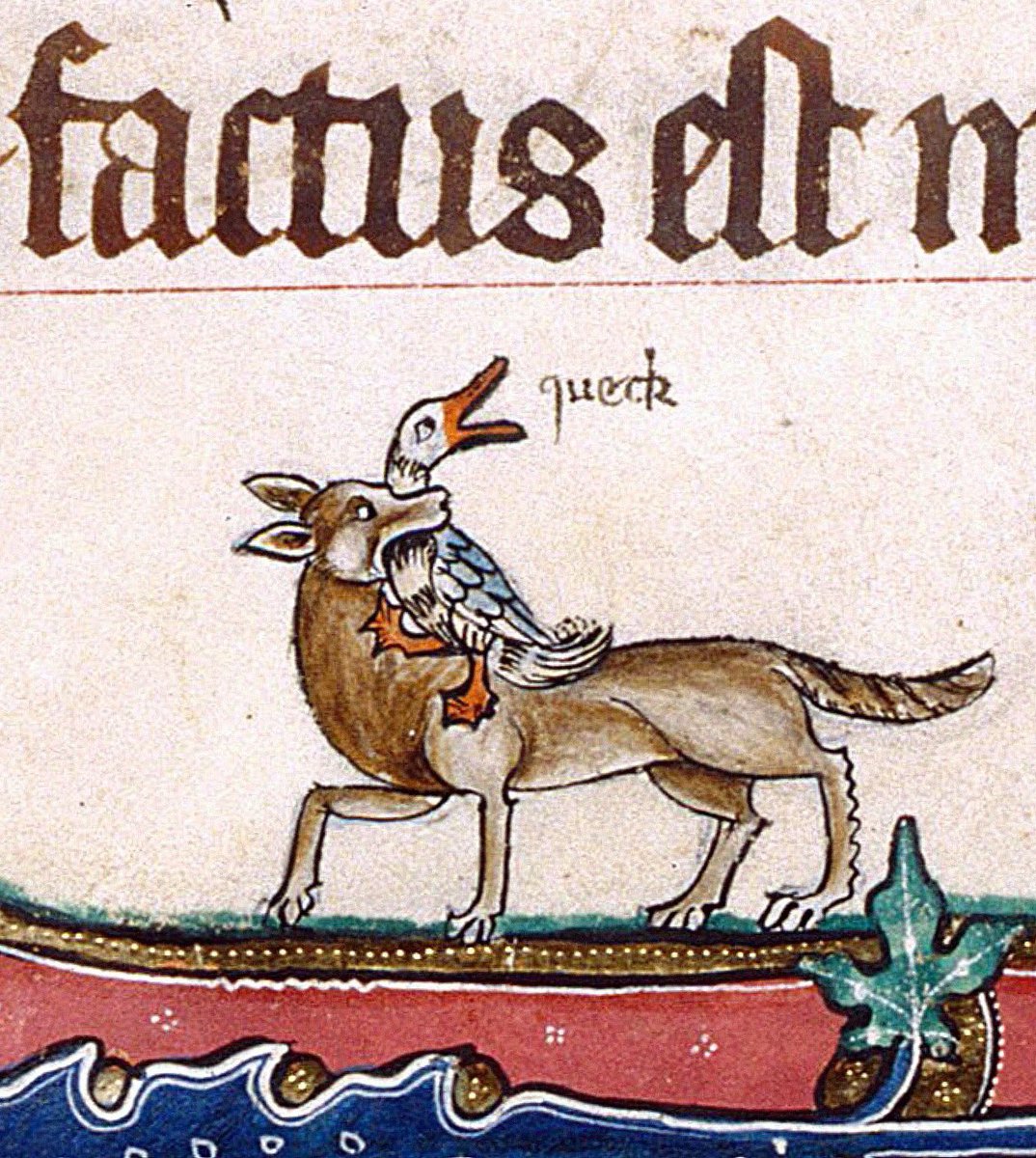 discarding_imgs's tweet photo. Queck, Gorleston Psalter, England 14th century (British Library, Add 49622, fol. 190v) https://t.co/HoyL3lsHPM