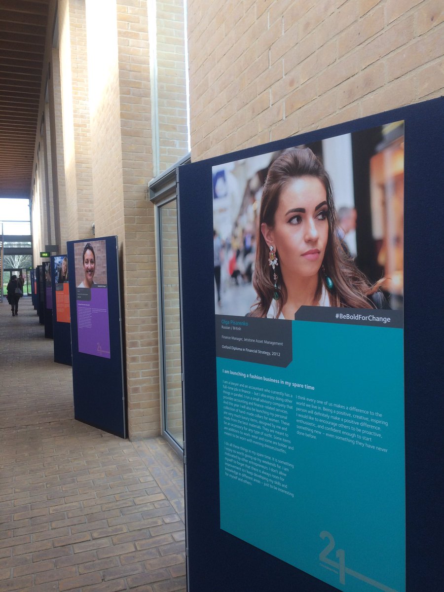 OliverJones85's tweet photo. A great entrance into the halls of @OxfordSBS, reading all the encouraging stories from #WomenAtOxford throughout the past 21 years #IWD17 https://t.co/d6PpT7X5X7