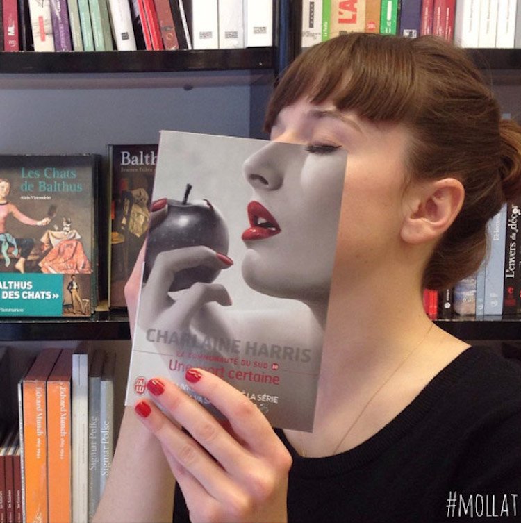 mymodernmet's tweet image. A French bookstore seamlessly blends people’s faces with book covers trib.al/J6rRvPZ