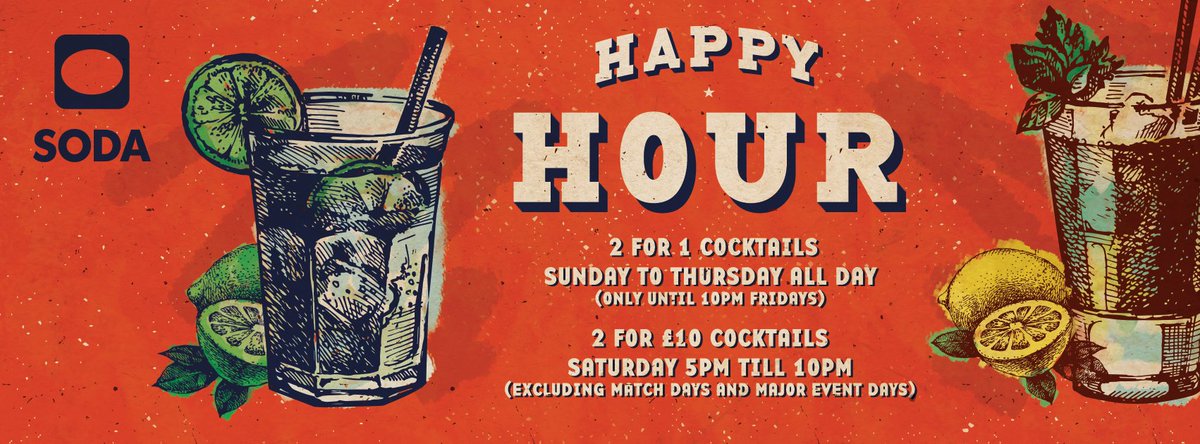 SodabarOfficial's tweet photo. Out having drinks tonight in #Cardiff? Join us for #happyhour at Soda all night and free entry @TheThursClubCDF https://t.co/4LAAem3QB1