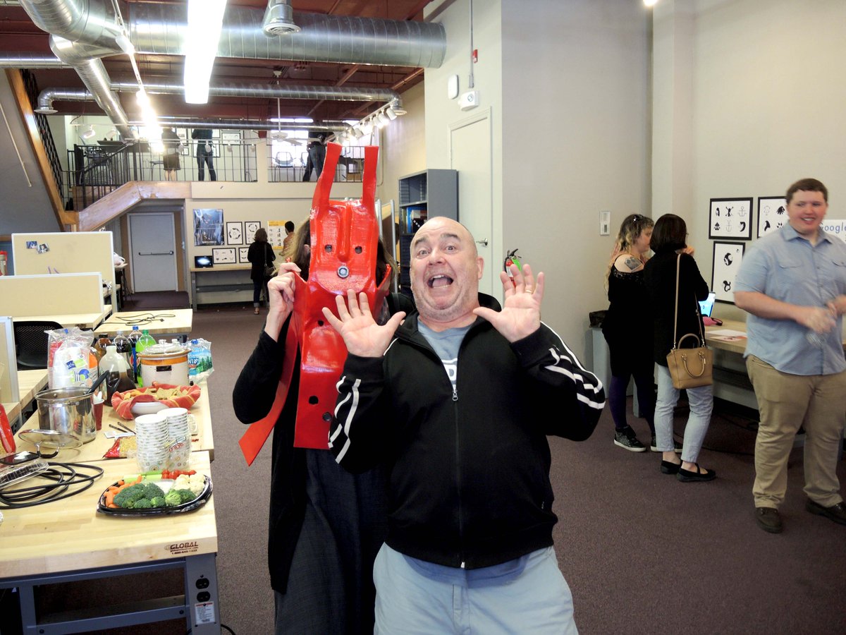 Back to last year, the final show of ArtGR571 in Design on Main. Our faculties were having fun with the project. #tbt  #isugd #designonmain