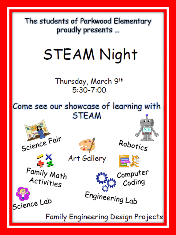 DPISD_PWE's tweet photo. Join us for STEAM Night @DPISD_PWE! It will begin at 5:30 pm and end at 7:00 pm. Come out for some family fun! @DPISD #dptech2017 https://t.co/ZyNC5QFOuP