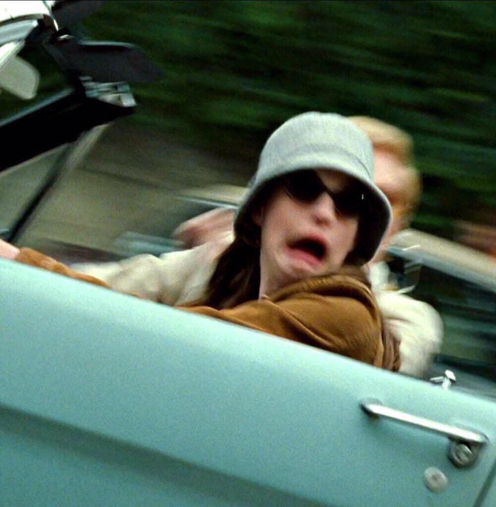 introvertsmemes's tweet photo. Stress level: princess Mia driving the stang https://t.co/huMCmREiG5