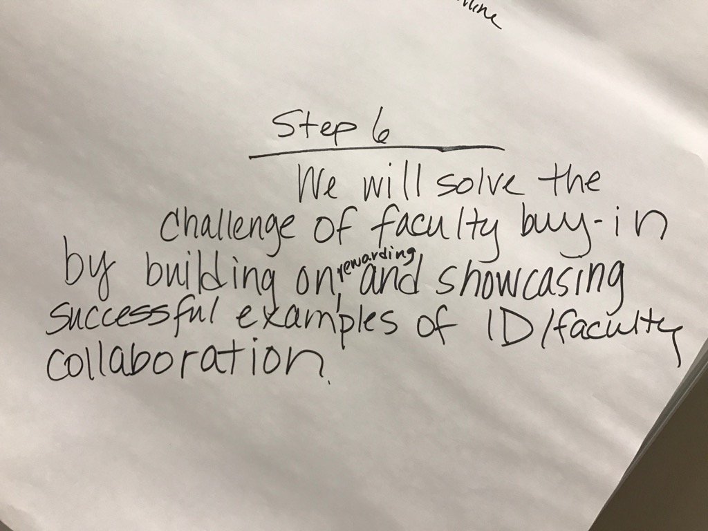 teaching2gether's tweet photo. Our Instructional Design challenge and solution at #IDFTW session. #SXSWEdu https://t.co/o1t5JHBQQX