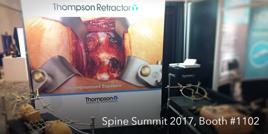 ThompsonRetract's tweet image. Come visit @spinesection booth 1102 and see our table-mounted #spinesurgery retractors for AC and AL! #Spine17 @AANSNeuro @CNS_Update