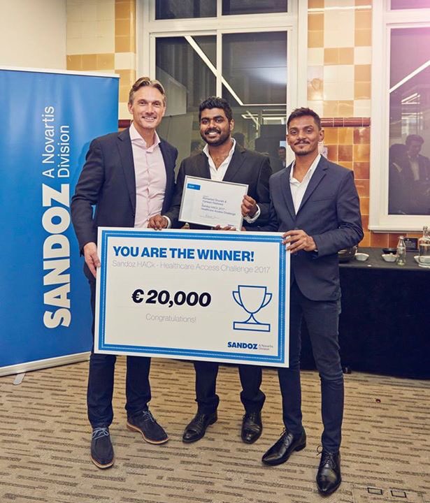 MohamedShuraih's tweet photo. So glad we won @Sandoz_Global #HACk. Couldn't have done it without the tremendous help we received from the public and Sandoz. #WIREDHealth https://t.co/LF1Mfyt7k7