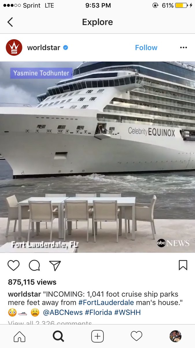 WorldsNewNews's tweet photo. BREAKING NEWS: Cruise ship crashes into Miami home and kills 6 people and their pet dog https://t.co/fhvX1nF3Vp