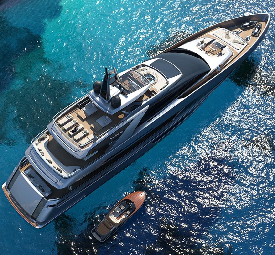 The 50 metre <a href="/RivaYacht/">Riva Yacht Official</a> flagship is making progress in Ancona – here's what she'll look like when she hits the water buff.ly/2mpS39I