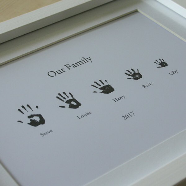 Handprint pictures and prints 😀 Your family's handprints miniaturised and framed. #personalised #prints #gifts #giftideas #personalisedgift