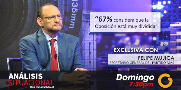 Este domingo en <a href="/ASituacional/">Análisis Situacional</a> Oscar Schémel entrevista a Secretario General del MAS <a href="/globovision/">Globovisión</a> 7:30 PM <a href="/felipemujicah/">felipemujicahdez</a>
