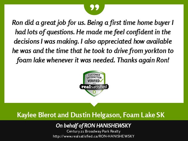 Recommendations like this leave me overjoyed.  realsatisfied.ca/RON-HANISHEWSKY via @realsatisfied