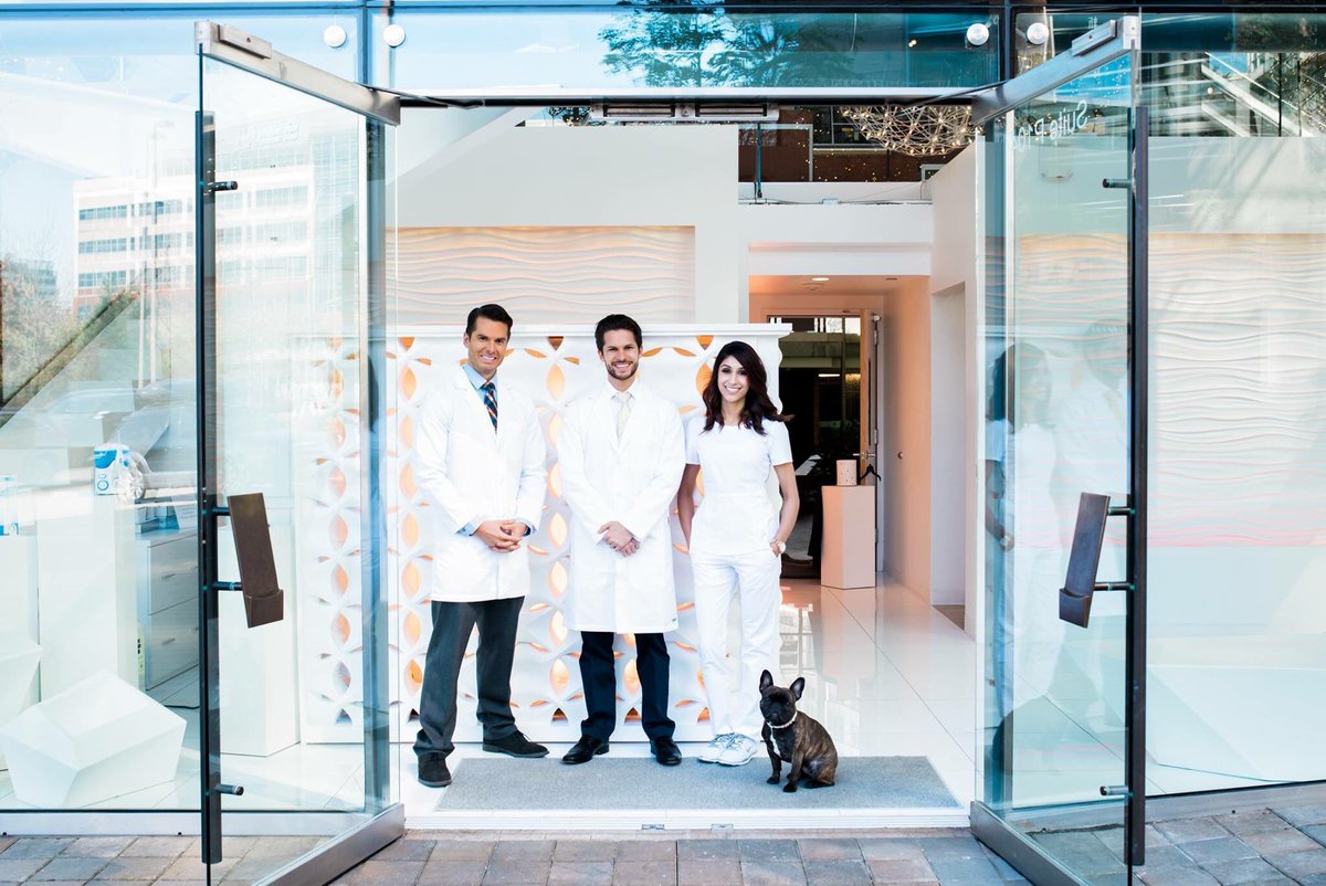 drandrewjkeller's tweet photo. Da Vinci Dental team of Bellevue Dr. Beau and Andrew Keller, Zannah Romani, therapy dog Olive https://t.co/SHdb0g5y3S