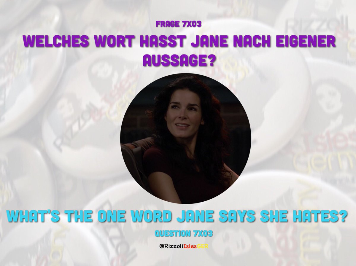 RizzoliIslesGER's tweet photo. [ RIZZOLI &amp; ISLES GERMANY BUTTON ]
Frage 7x03
Question 7x03
#RizzoliandIsles #FrageButton #QuestionButton https://t.co/tiy9yky0Fy