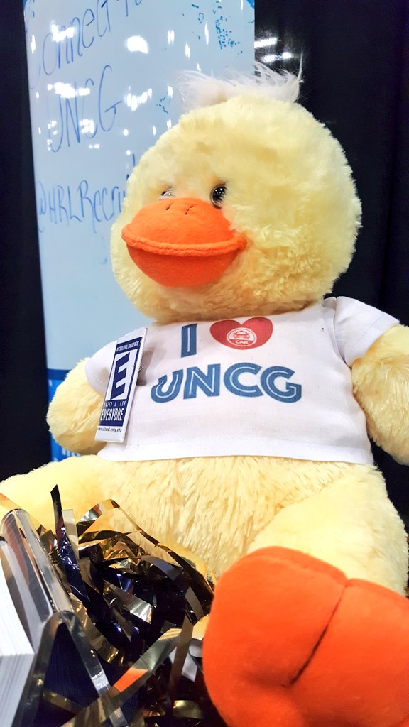 Quackers flew all the way from NC to greet and to hire our next CRL! Who will it be....<a href="/UNCG/">UNCG</a> #Connect2UNCG @ericafarrarUNCG