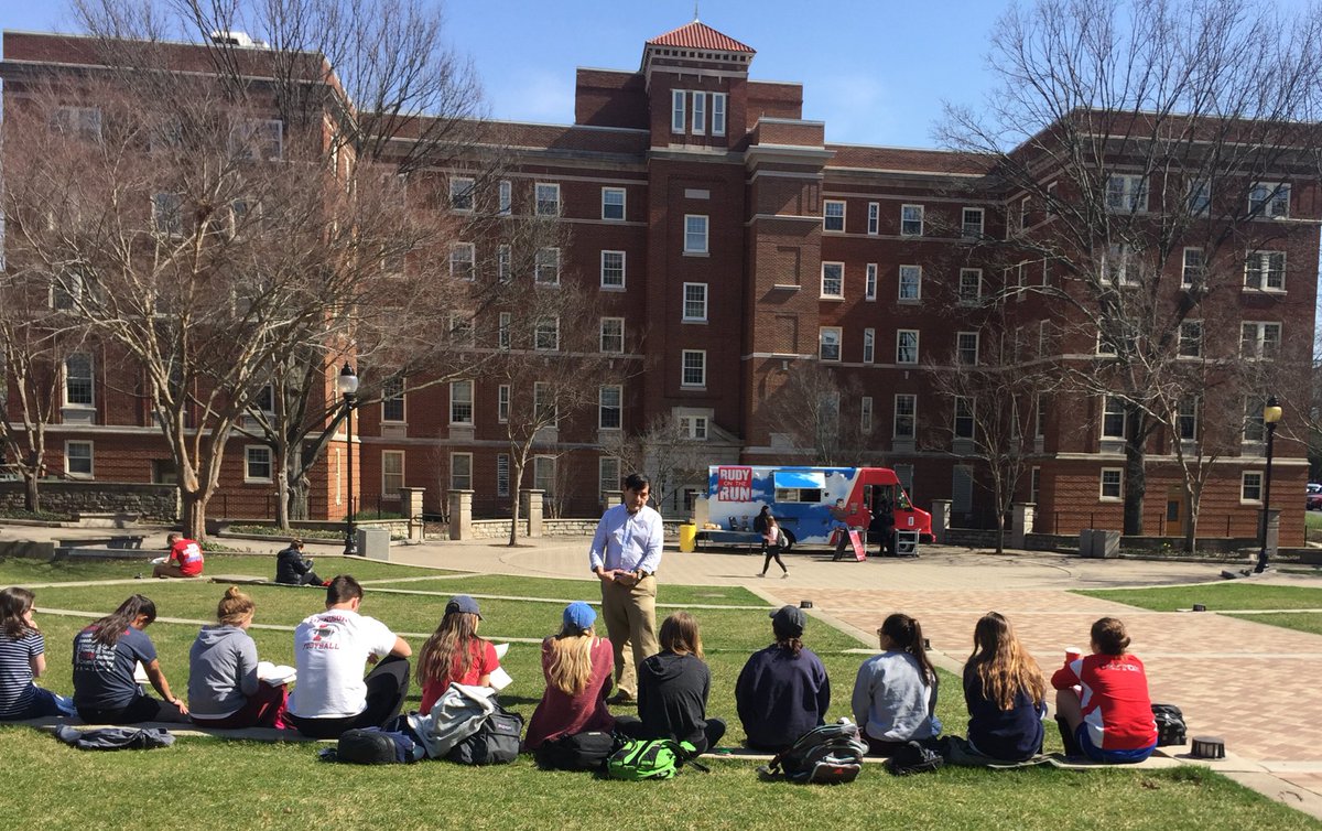 univofdayton's tweet photo. Students, classrooms and our furry Flyers are soaking up the sun all over campus today 😎 https://t.co/LJ84lfjuoH
