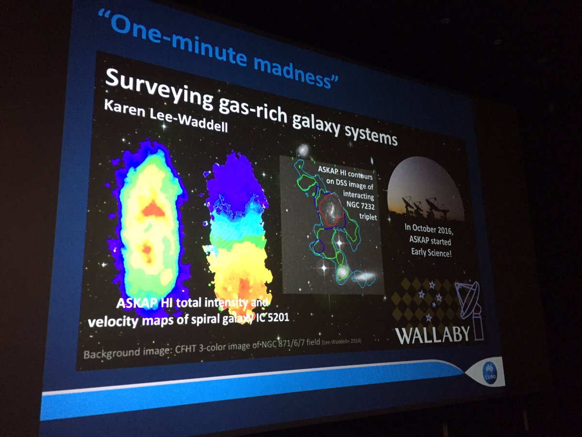 El_Lobo_Rayado's tweet photo. Karen Lee-Waddell @KarenLeeWaddell @CSIRO_ATNF summarises ASKAP early-science data in 1 minute verse speech #Field2clusters17 @HIgalaxies https://t.co/cPtKzNFUpu