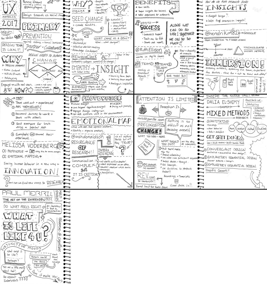 mattywebb's tweet photo. After reading @rohdesign #thesketchnotehandbook this is the first time i've tried Sketch notes at the #designresearch2017 by @UXAustralia https://t.co/SDrWYHlqPY