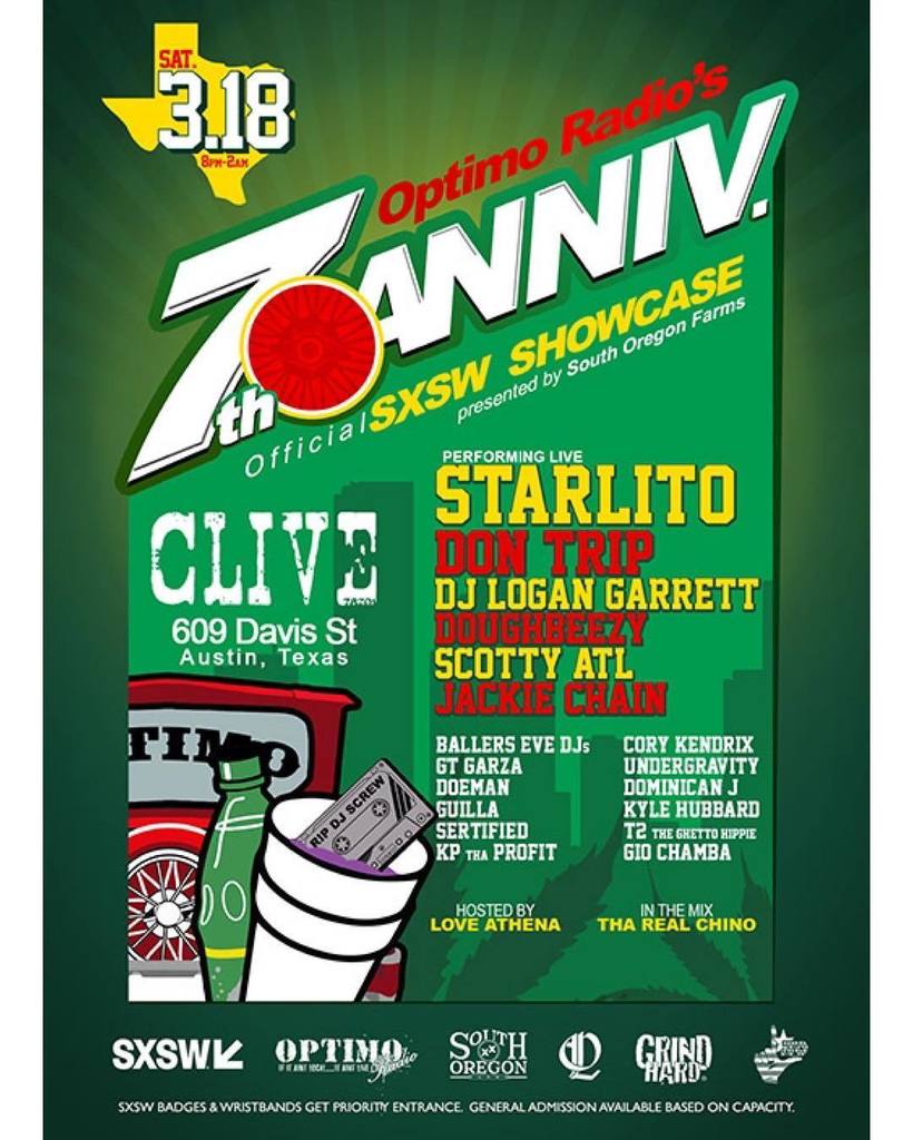 LoveAthena's tweet photo. Celebrating 7 years with #OptimoRadio at #SXSW. Come party with us at @CliveBaratx Sat Mar⦠https://t.co/fjJJwUzym1 https://t.co/OBL5e6XKPx