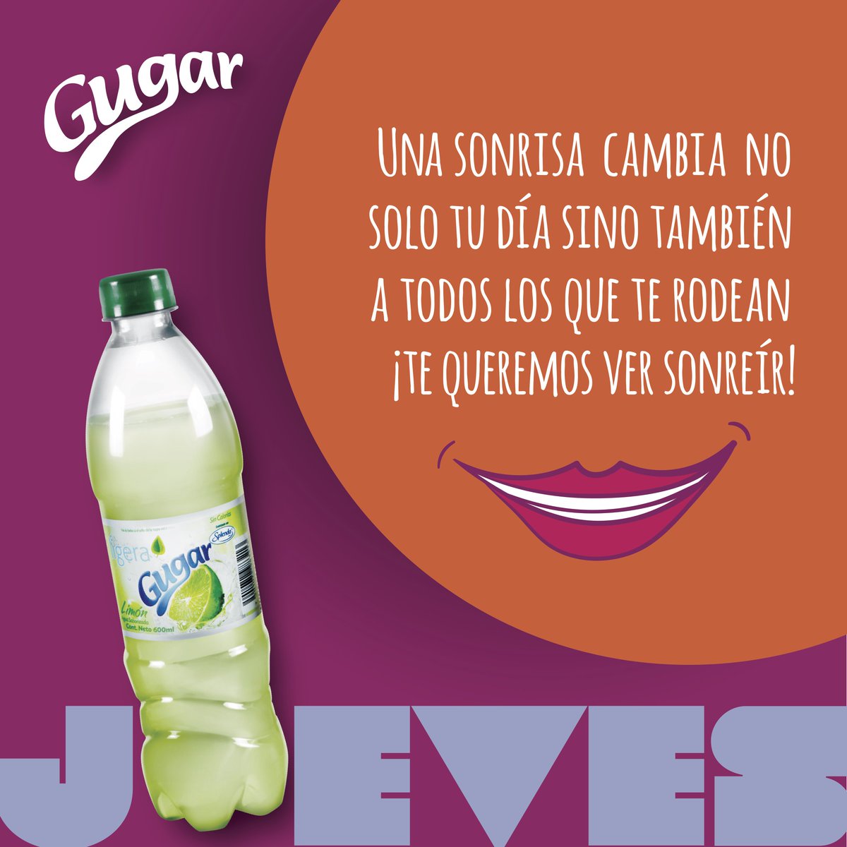 EnvGugar's tweet photo. Te queremos ver sonreír! FELIZ JUEVES🎉 Empresa #OrgullosamenteOaxaqueña #LimonadaGugar https://t.co/Cm5zHBXgsS