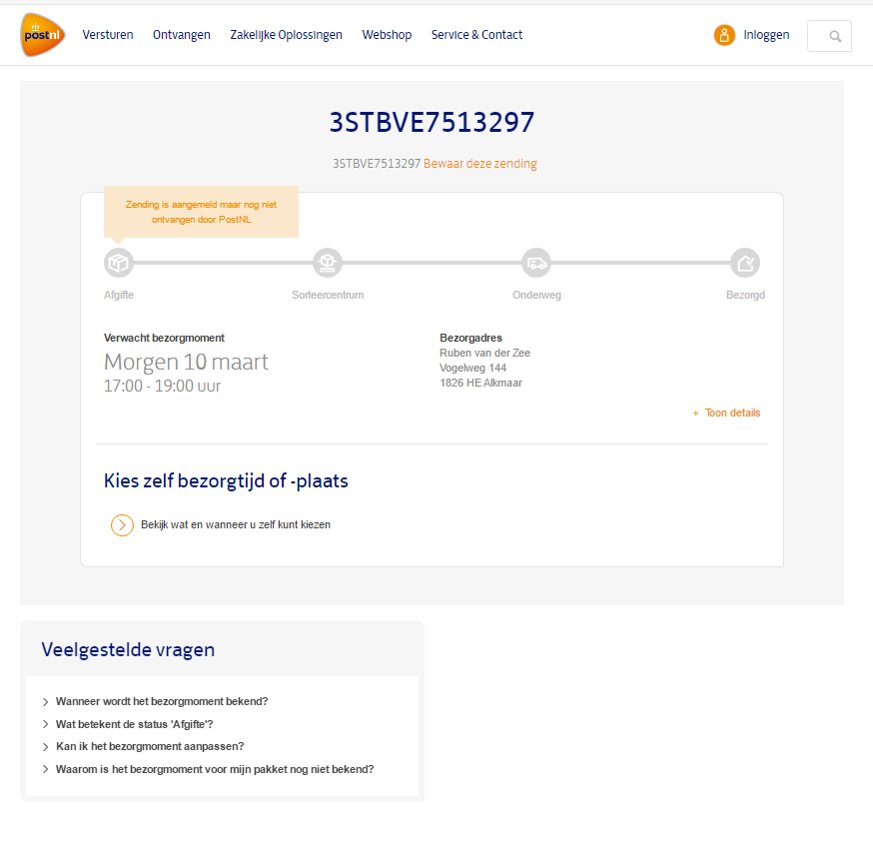 dOPK_video's tweet photo. @PostNL en mijn track en trace zegt dat het morgen bezorgd wordt???? https://t.co/SRacRdDuCt