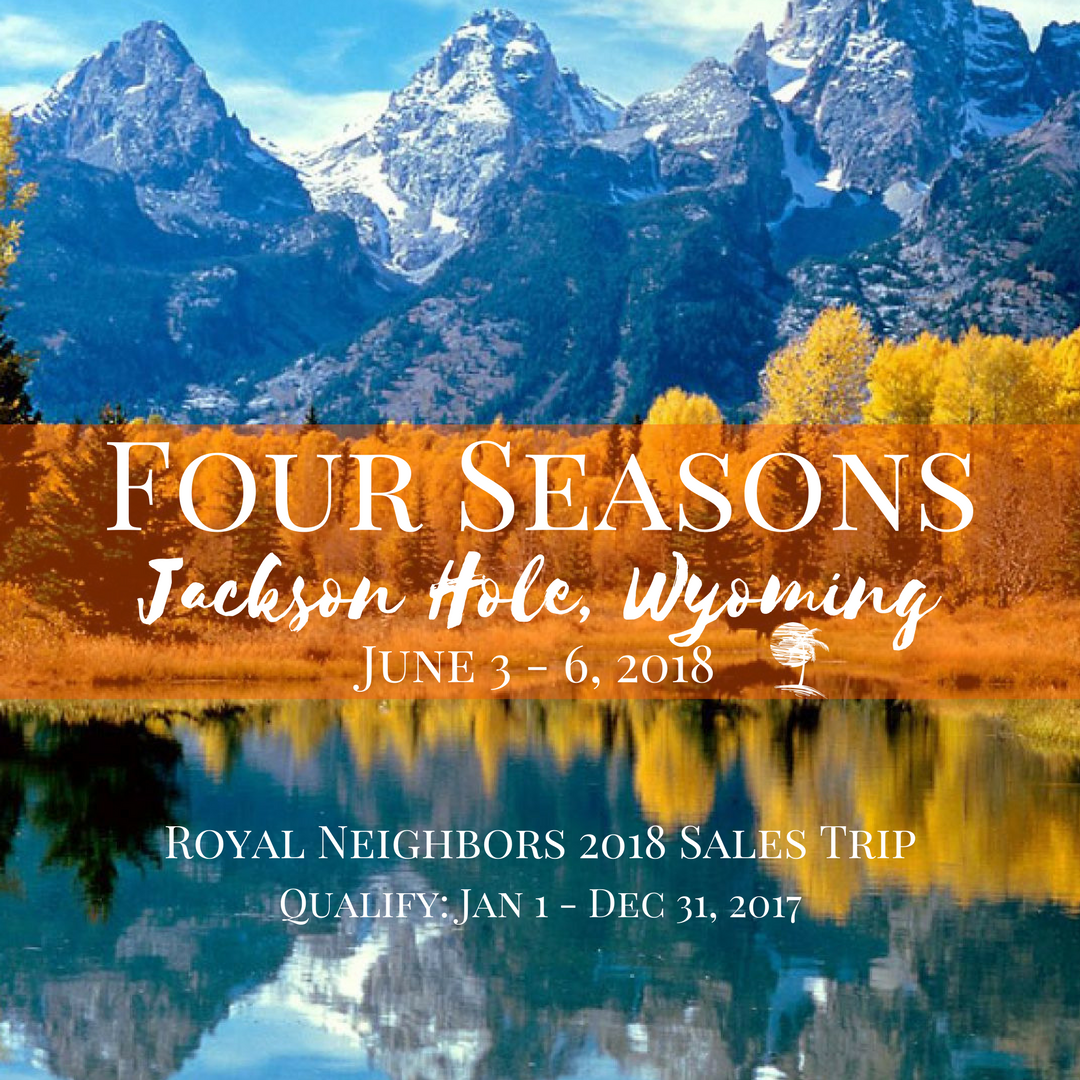 UWagents's tweet photo. #wanttogetaway? You and a guest are eligible to attend the @RoyalNeighbors 2018 Sales Trip at the @FSJacksonHole with $80,000 in production! https://t.co/Q1354Q6owb