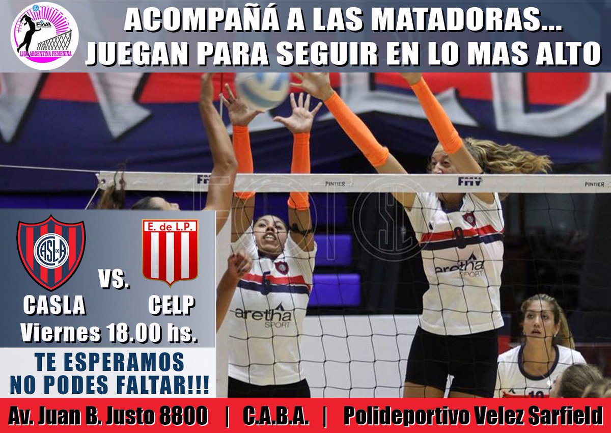 CASLAVoley's tweet photo. Mañana viernes 18 hs 
Juegan Las Matadoras!!
 Cuadrangular clasificatorio a cuartos de finales.........y te necesitan como siempre! https://t.co/jDoCmdtOlO