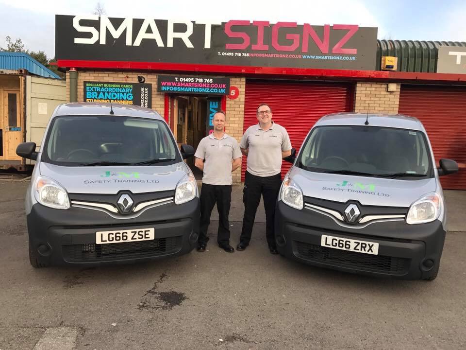 smartsignz's tweet photo. So happy to complete the signage on the company vehicles for @JandM6972  #signage #print #blaenaugwent #training #graphics #busyday https://t.co/v335v69VhG