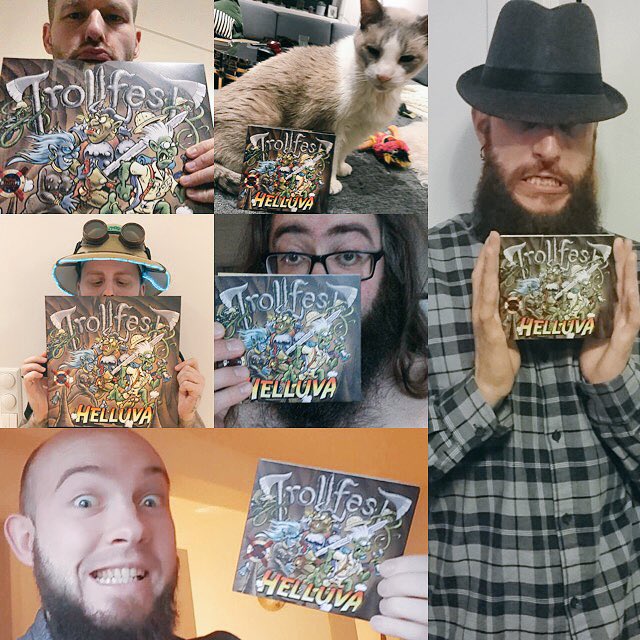 TrollfesT_Band's tweet photo. #HELLUVA has been out for 2 weeks! Send us your pic posing with the album! #Trollfest #HelluvaAlbum #Helluva2017 #TrollCollage #tnbm #troll https://t.co/i26FuP4yzF