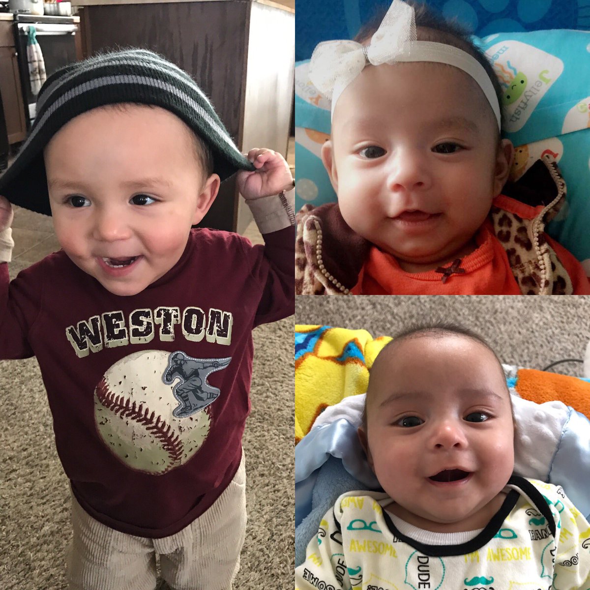 erikau725's tweet photo. #nieceandnephews #Romeo #Sophia #Liam #Twinsies they are getting too big!!😘💞💙💙 https://t.co/vHULbqGbNm