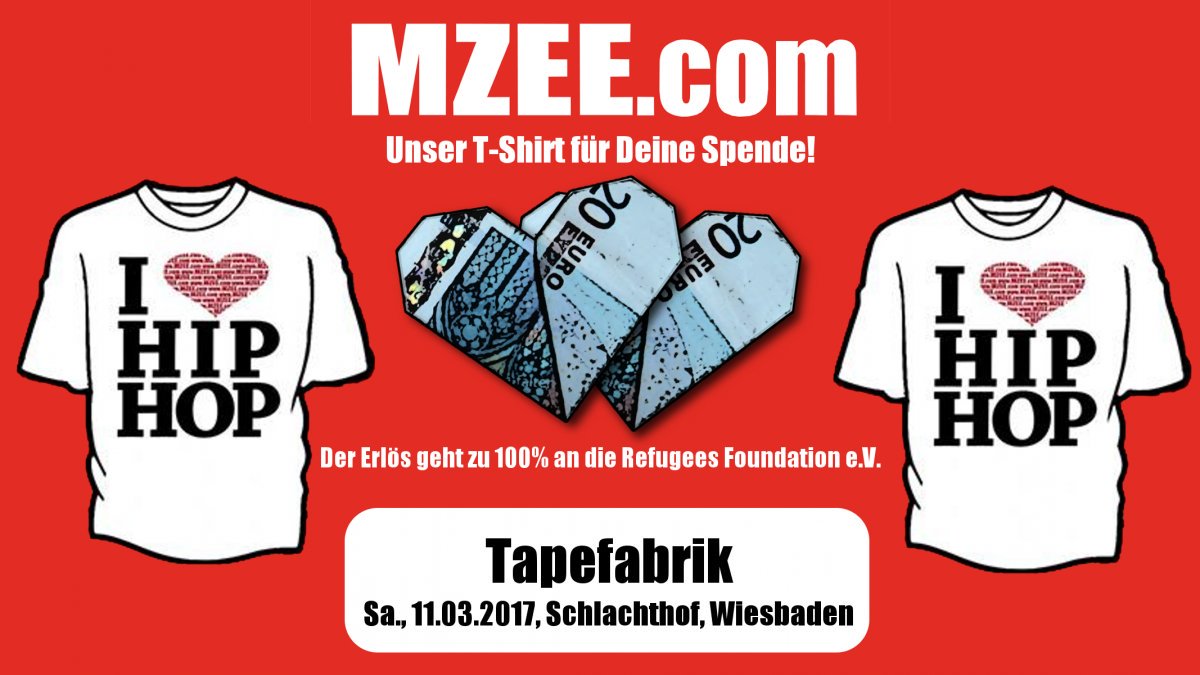 MZEEcom's tweet image. "I Love HipHop" – MZEE Spendenaktion 2017 bei der Tapefabrik

mzee.com/2017/03/mzee-s…

@Tapefabrik