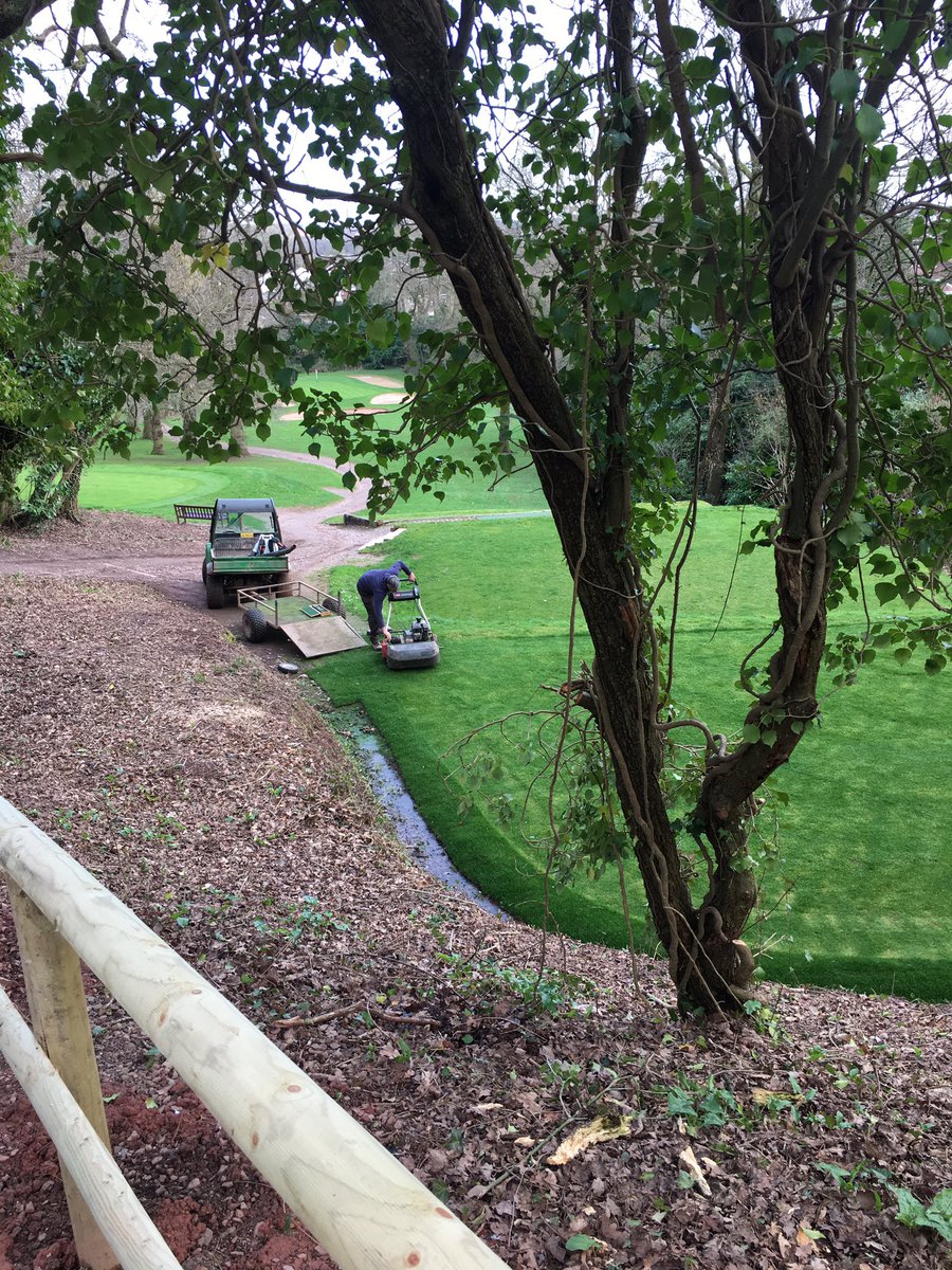 Cardiffgolfclub's tweet photo. White box tee had its first cut today on the 5th. Turf is knitting in well after its winter renovation. #golf #cardiff https://t.co/KdnWJRbPGh
