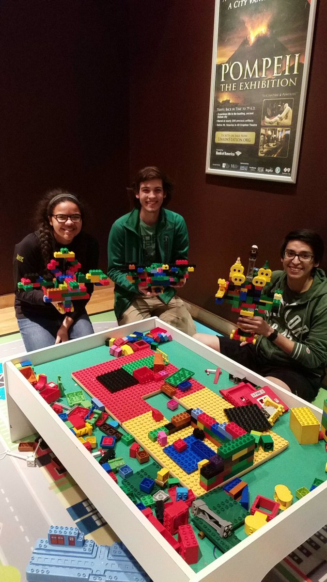 BU_Courtside's tweet photo. Courtside Mellophones being creative in KCMO. #UnionStation #WhereIsTheLegoBear #Gameday https://t.co/hSaaVKeBvo