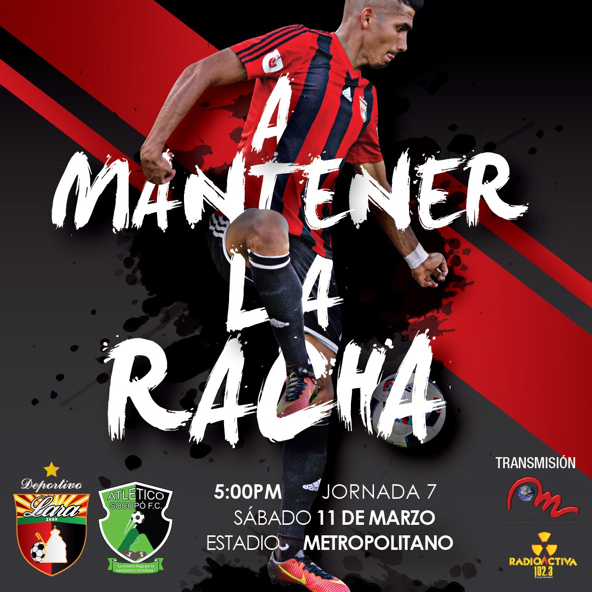 Y ESTO ES EL SABADO 11 DE MARZO   #VamosRojinegro #ContigoDeporVida ⚽️🇻🇪