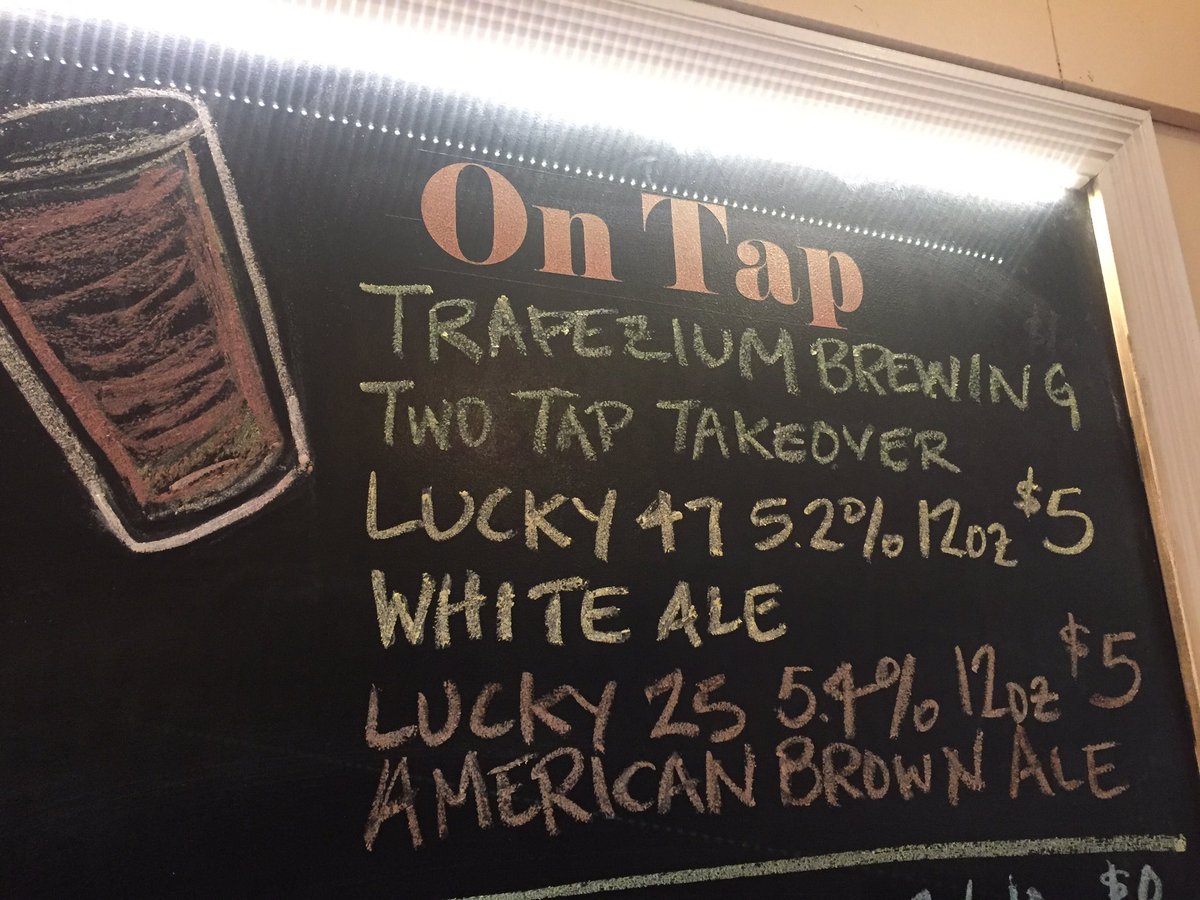 $5 Trapezium White and Brown Ale at The Mill starting now!  Come see me.