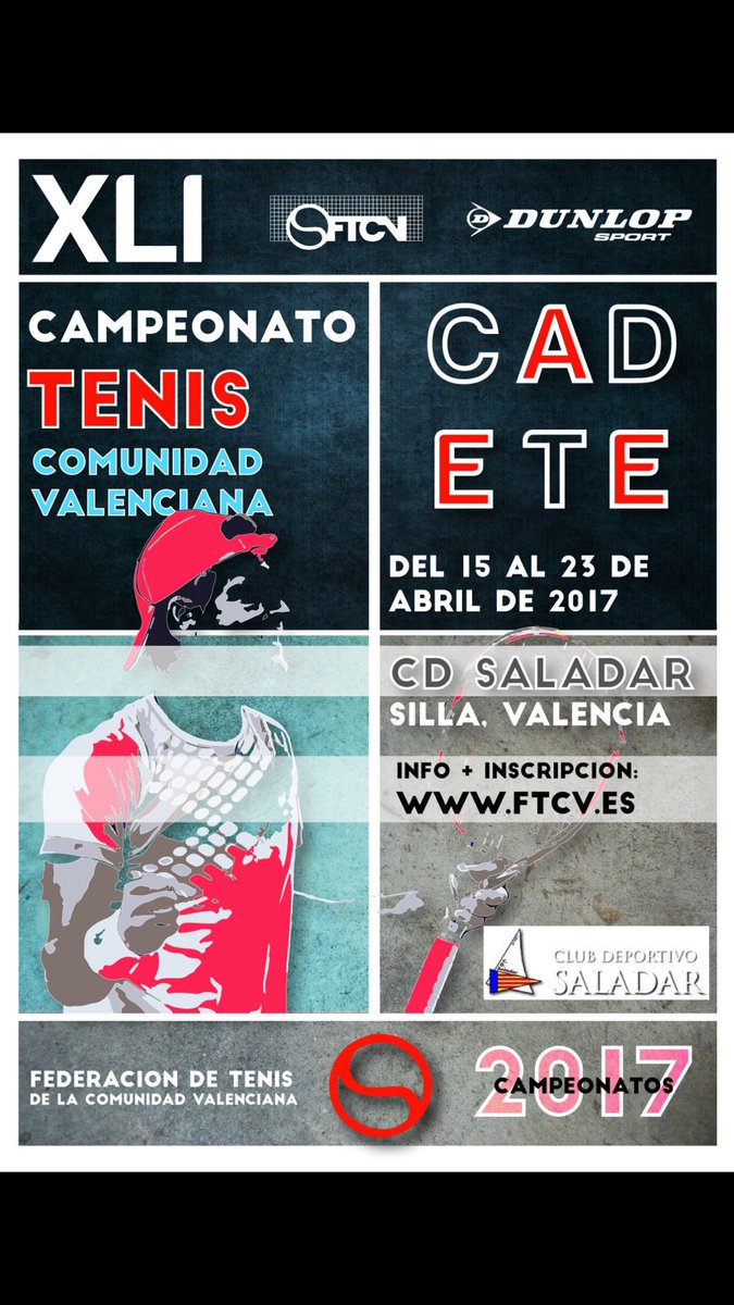 Tengo el placer de anunciaros que el campeonato de la Comunidad Valenciana en categoría cadete se va a disputar en nuestro club.
🎾🎾🎾