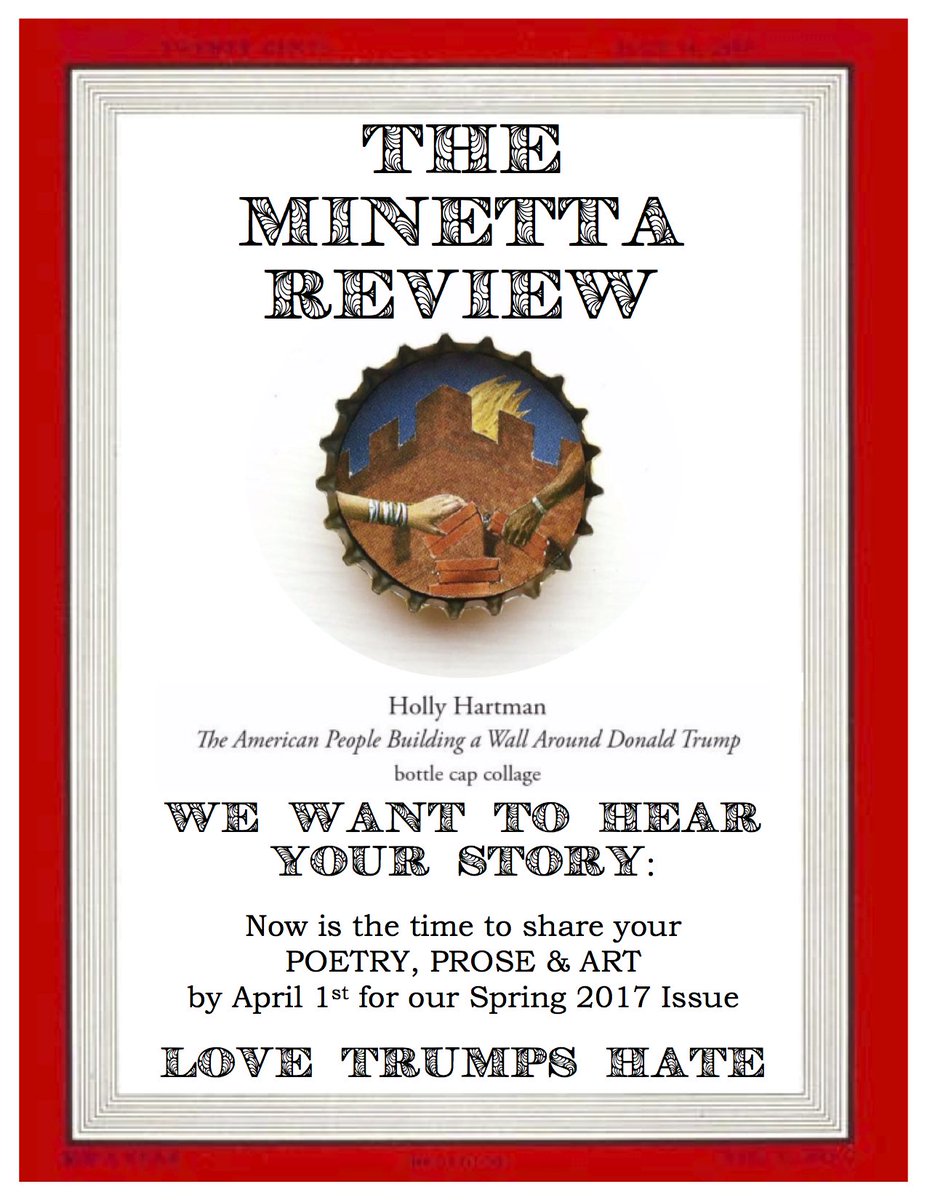 MinettaReview's tweet photo. #LoveTrumpsHate #womensday  #womensday2017  #submit #poetry #fiction #shortstory #creativewriting #ActionCountersTerrorism https://t.co/DaV9tW2cOX