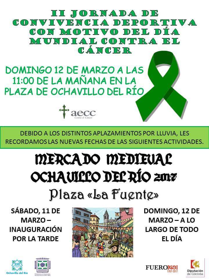 iufuentepalmera's tweet photo. Sábado y Domingo Jornada Contra el Cáncer y Mercado Medieval en Ochavillo del Río. !OS esperamos! #Ochavillosemueve https://t.co/aR5xsRdDT3