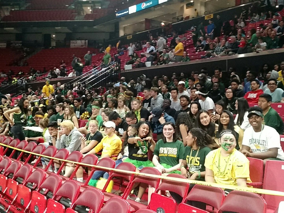 <a href="/SVganggreen/">SVHS Gang Green</a> out to support the team.  Let's go!!💛💚🏀💚💛🏀