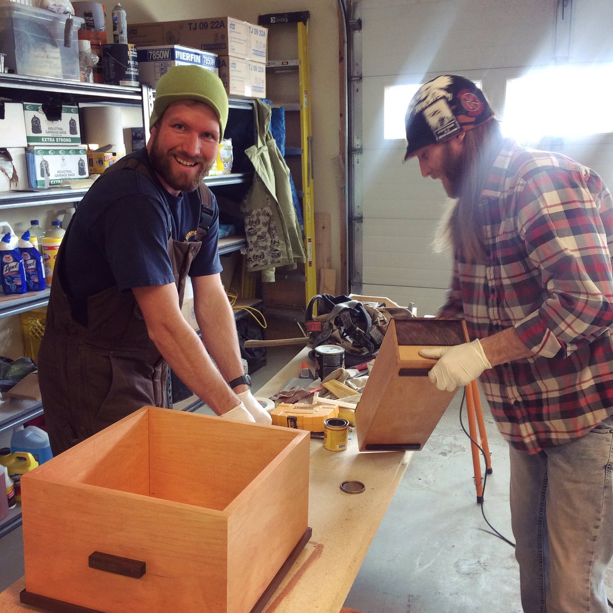 faimsociety's tweet photo. Learning how to work with wood today. Robyn is making the most beautiful box! 😍 #aimsatwork #highriver https://t.co/jz0jxOYBoB