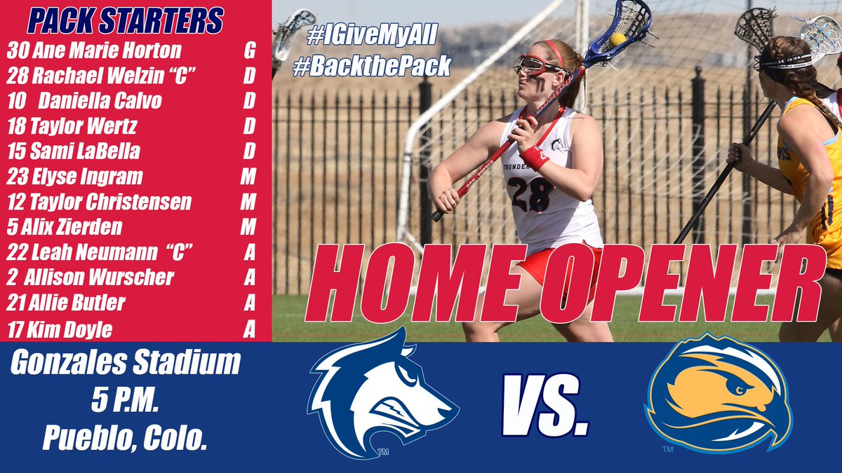CanonCityCOLL's tweet image. GAMEDAY: CSUP_WLAX hosts FLCSkyhawks in the Pack's home opener tonight. #Backthe Pack at 5 pm #IGiveMyAll