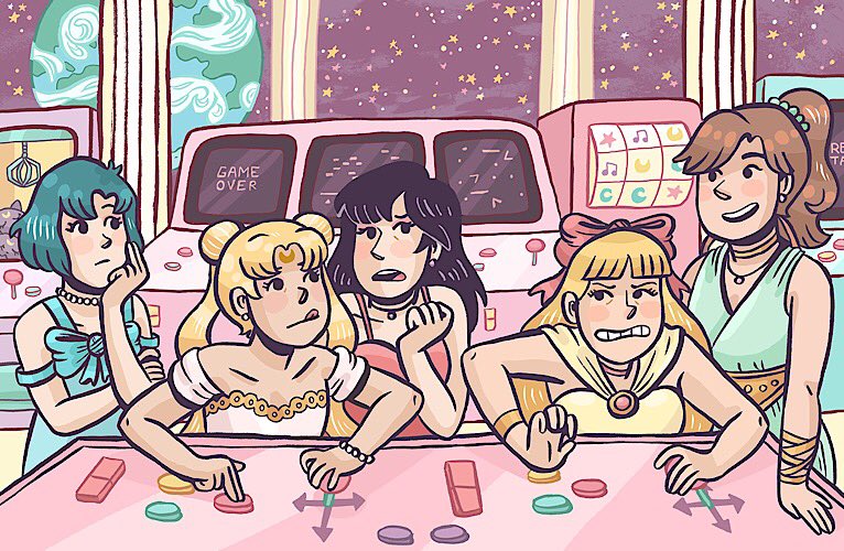 SailorMoonEvent's tweet photo. @Kayke illustrated an arcade scene that we are sure DEFINITELY happened even if it didn't make it into the manga. 🌙👾 #SMMB2017 https://t.co/16cgrhxuum