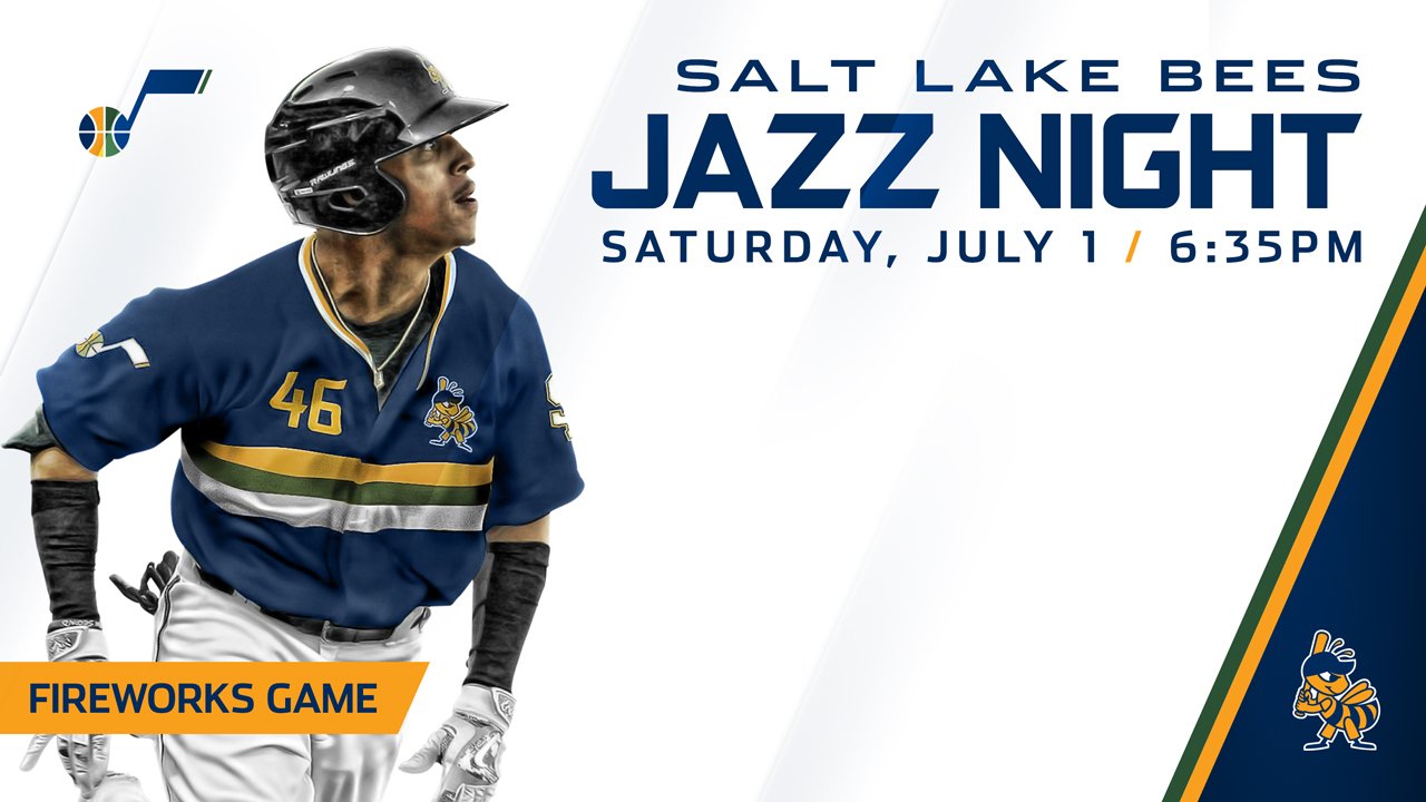 Salt Lake Bees on X: July 1 = 🎷🏀 For the second year we will celebrate  our friends @utahjazz with a special Jazz/Bees jersey.   / X