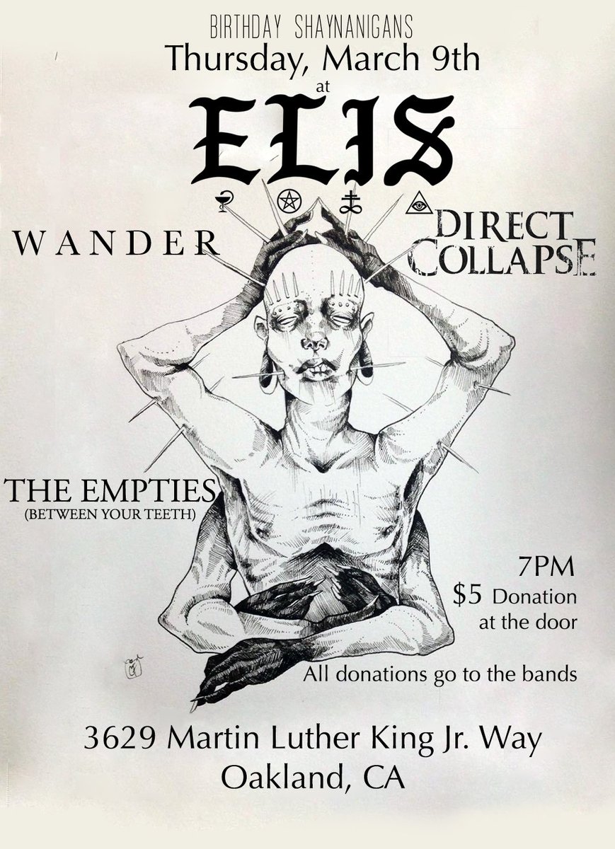 DirectCollapse's tweet image. Our first show is tonight at Eli's Mile High Club in Oakland!