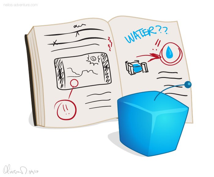 NeilosAdventure's tweet photo. To get ready for the next part of his adventure, Neilos checks his notes from #gdc17. 

#art #digitalart #vectorart #illustrator #indiegame https://t.co/EW6Of9wmCV