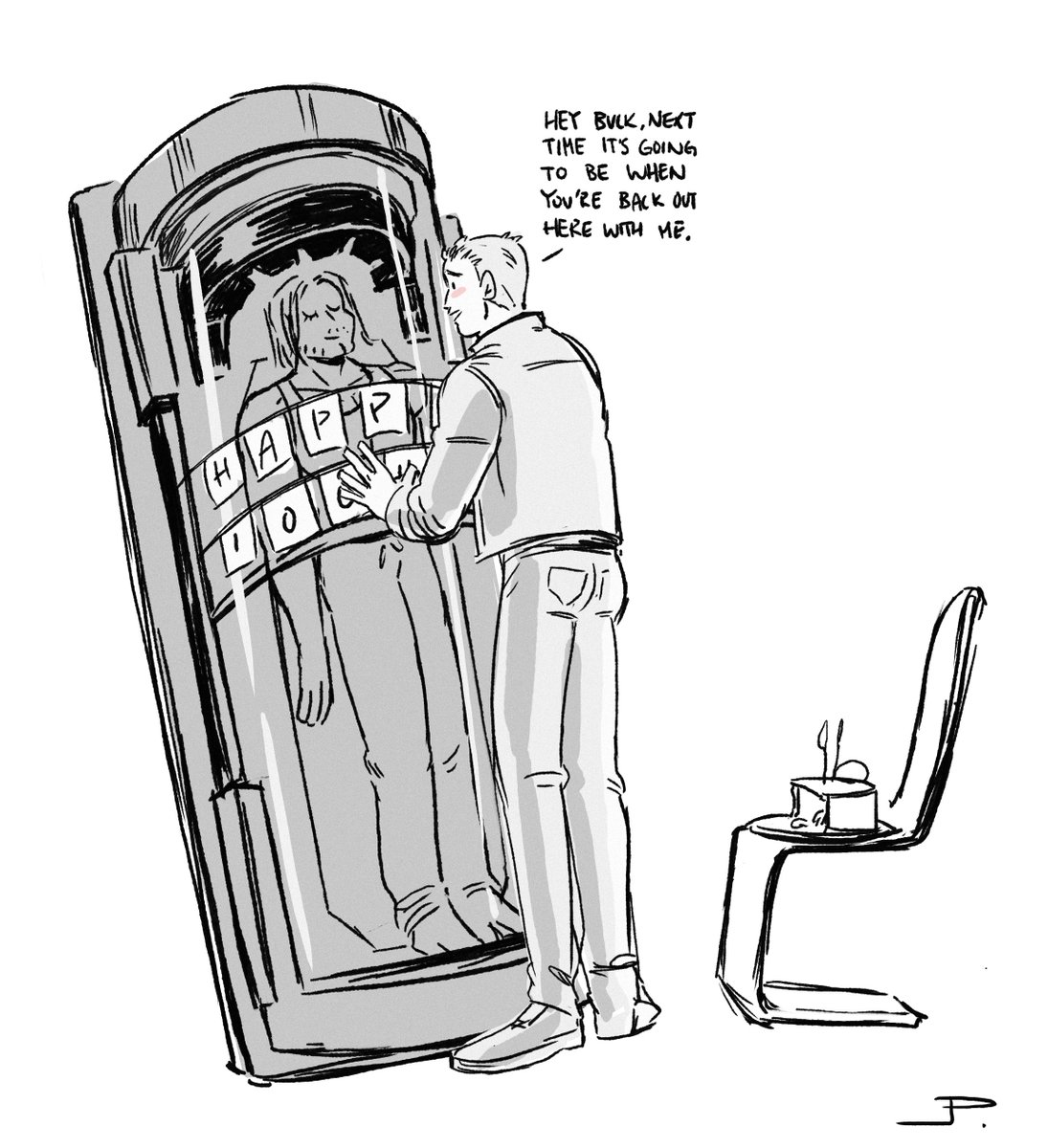 pooniverse's tweet photo. Celebrate Bucky's 100th Birthday just the two of them :'D #stucky https://t.co/3Kfr4UXvdh