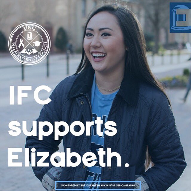 UNCIFC's tweet photo. Don't forget to vote for Elizabeth Adkins for SBP on Friday, March 10 at https://t.co/JuYHySjk41!#BeYouBeCarolina https://t.co/HC50OcZ0xQ