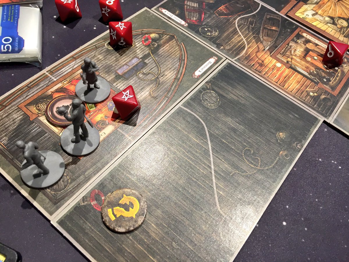 gamermins's tweet photo. Back at Battlebunker with Mansions of Madness 2nd Ed! Excellent game story &amp; coop actions, similar gameplay to Descent but less tactical https://t.co/kCxFzoM1E4